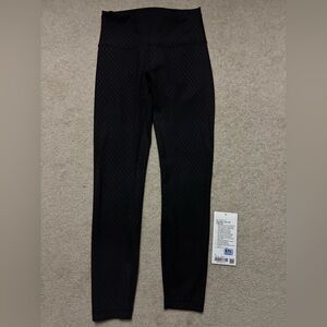 Lululemon Black Patterned High Rise Wunder Train Leggings